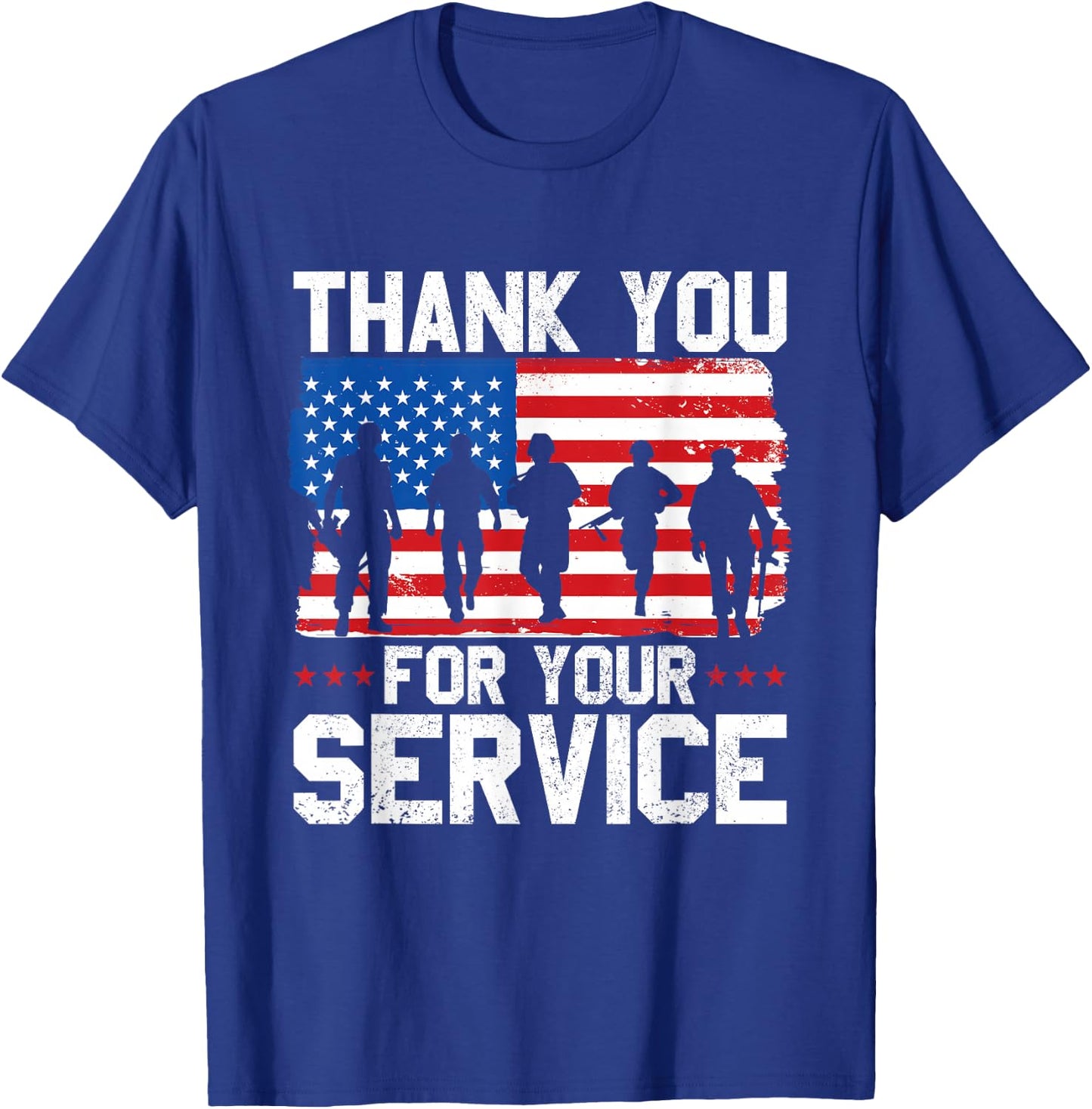 Veterans Day Thank You Memorial Day Us Patriotic Design T-Shirt - T-Shirt | Royal
