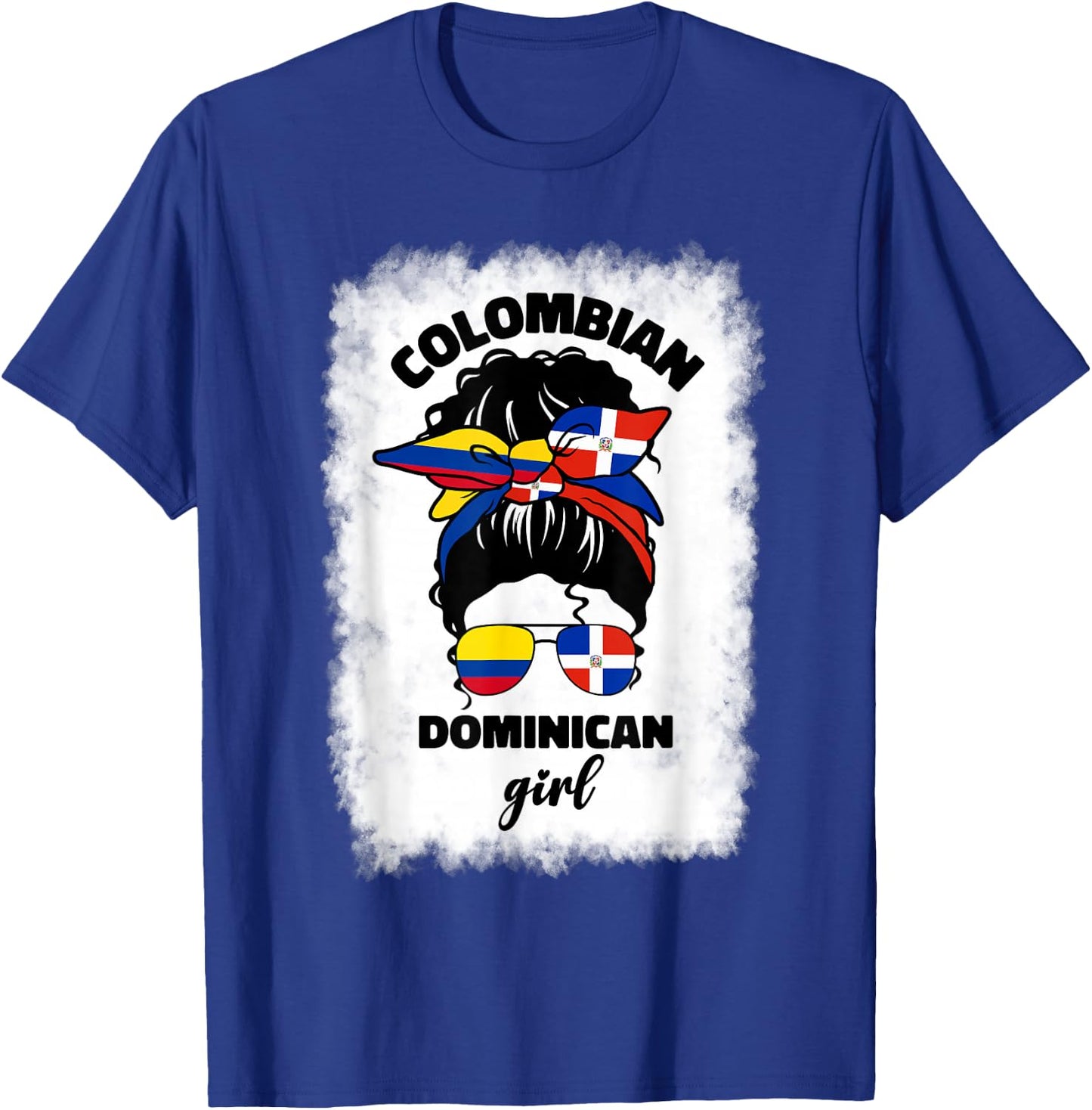 Half Dominican And Colombian Colombia Flag Girl Girls Mix T-Shirt - T-Shirt | Royal