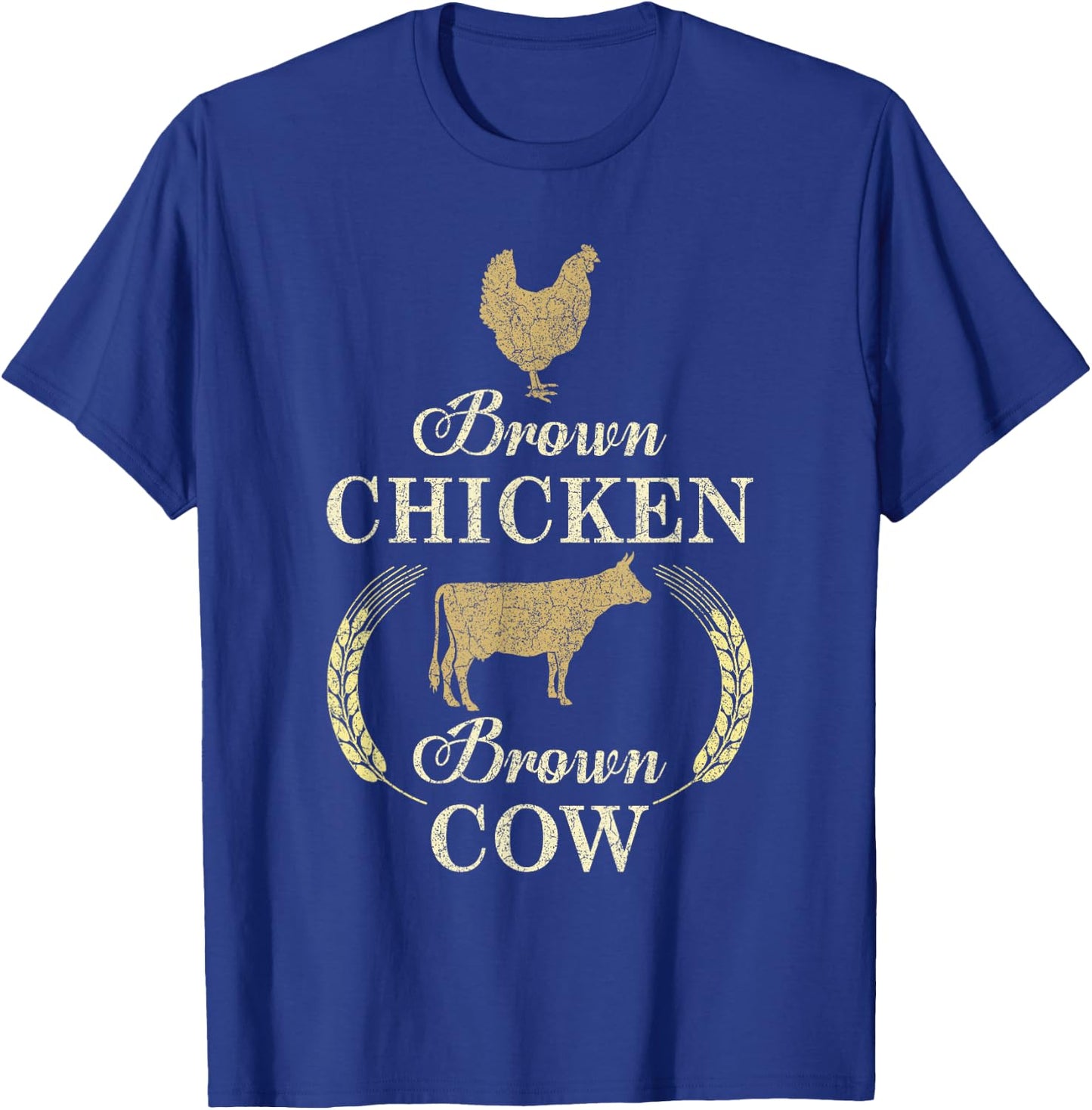 Brown Chicken Brown Cow Animals Lover Farmer T-Shirt - T-Shirt | Royal