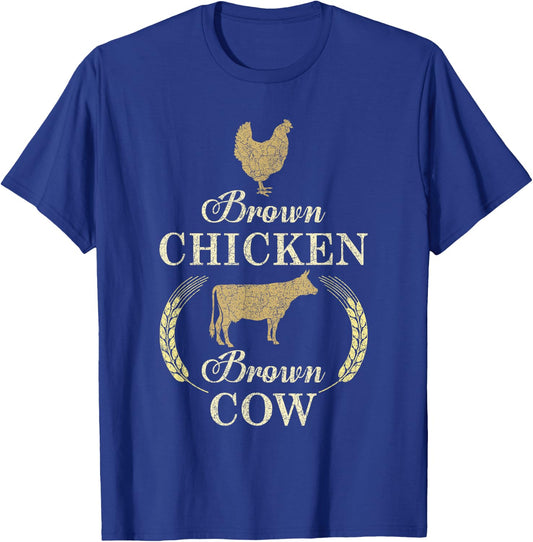 Brown Chicken Brown Cow Animals Lover Farmer T-Shirt - T-Shirt | Royal