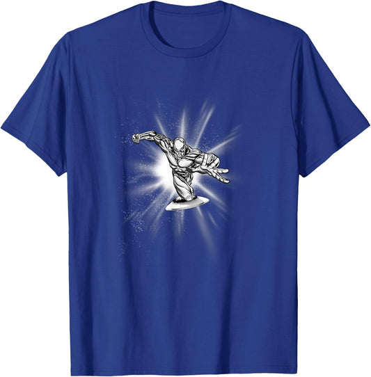 Marvel Fantastic Four Silver Surfer Speed Epic Logo T-Shirt - T-Shirt | Royal