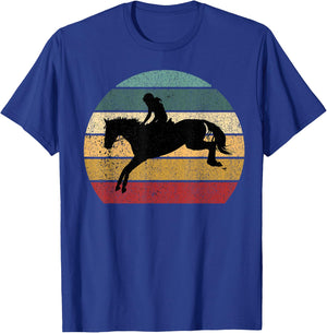 Girl Horse Riding Cowgirl Vintage Texas Ranch Equestrian T-Shirt - T-Shirt | Royal