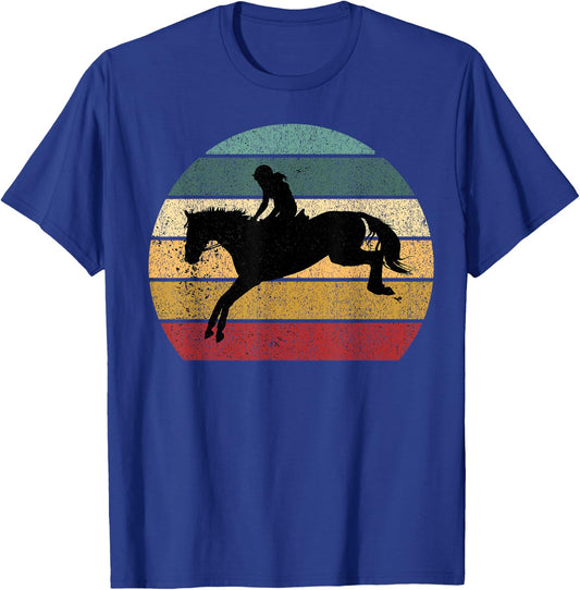 Girl Horse Riding Cowgirl Vintage Texas Ranch Equestrian T-Shirt - T-Shirt | Royal