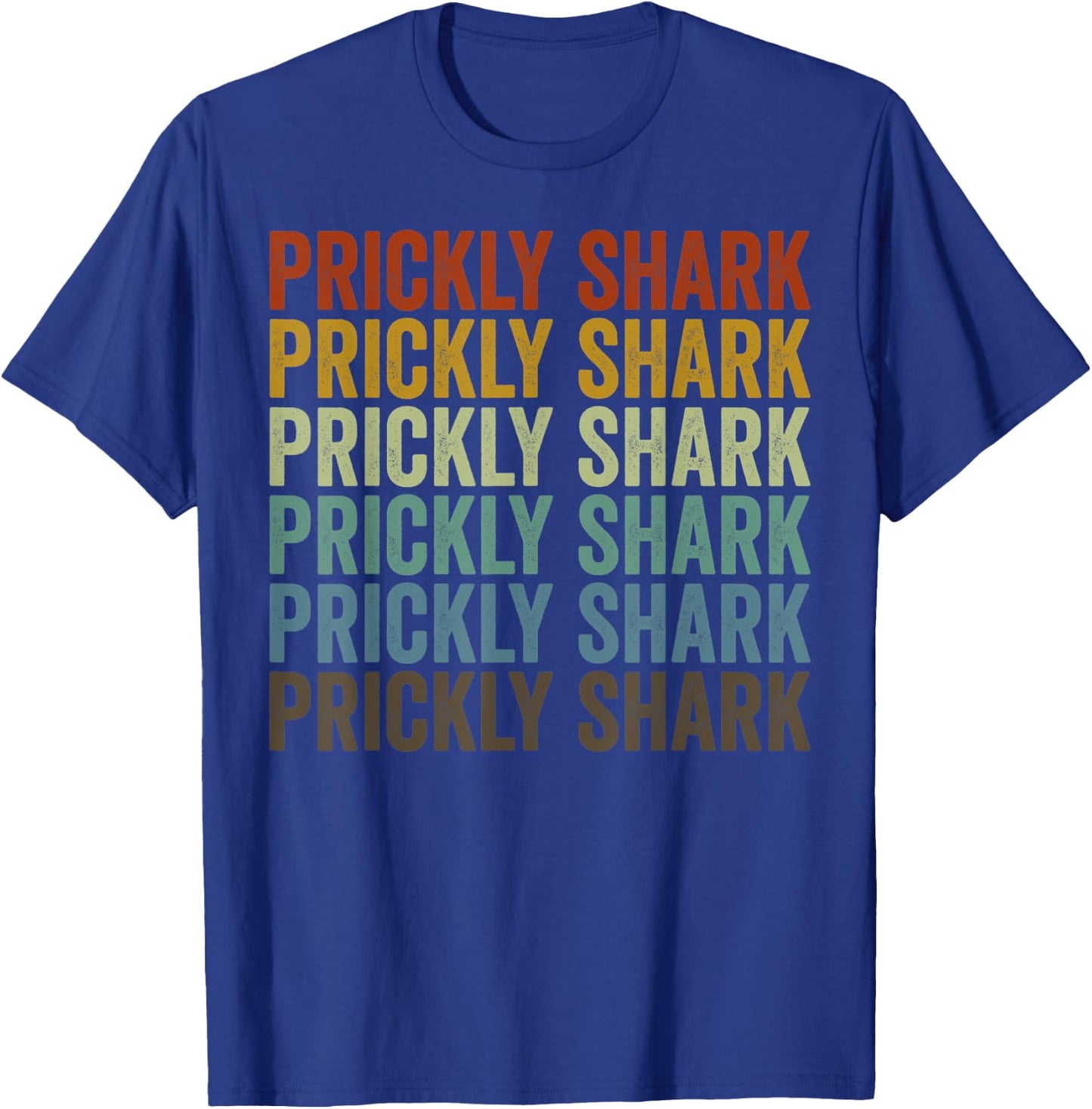 Prickly Shark Fish Retro T-Shirt - T-Shirt | Royal