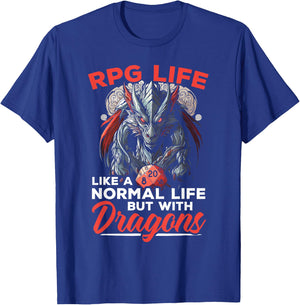 RPG Gaming Role Playing D20 Tabletop Games Funny RPG Gamer T-Shirt - T-Shirt | Royal