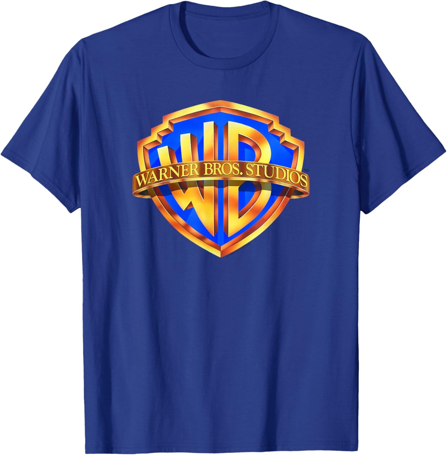 WB100 Warner Bros. Modern Classic Movie Studio Logo T-Shirt - T-Shirt | Royal