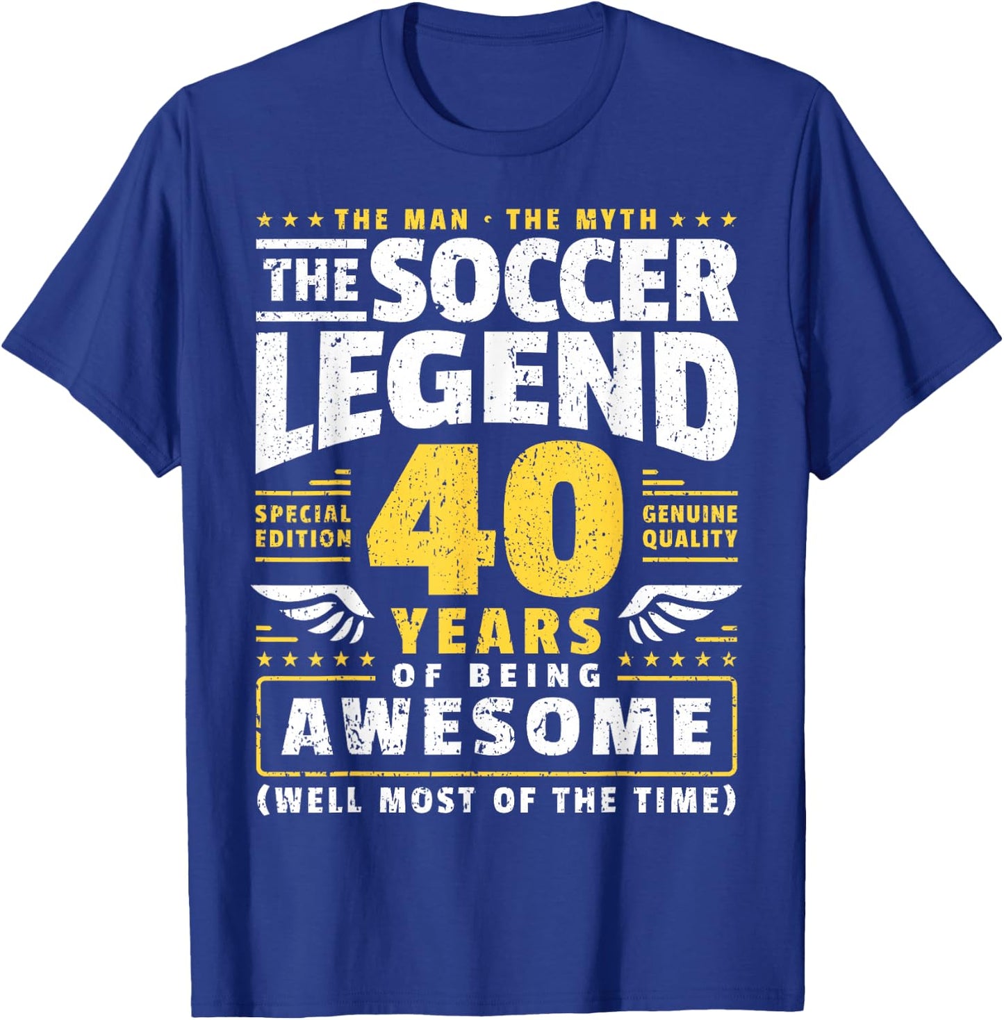 40th Birthday Soccer Player 40 Years T-Shirt - T-Shirt | Royal