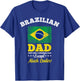 Brazil Flag Fathers Day Brazilian Dad T-Shirt - T-Shirt | Royal