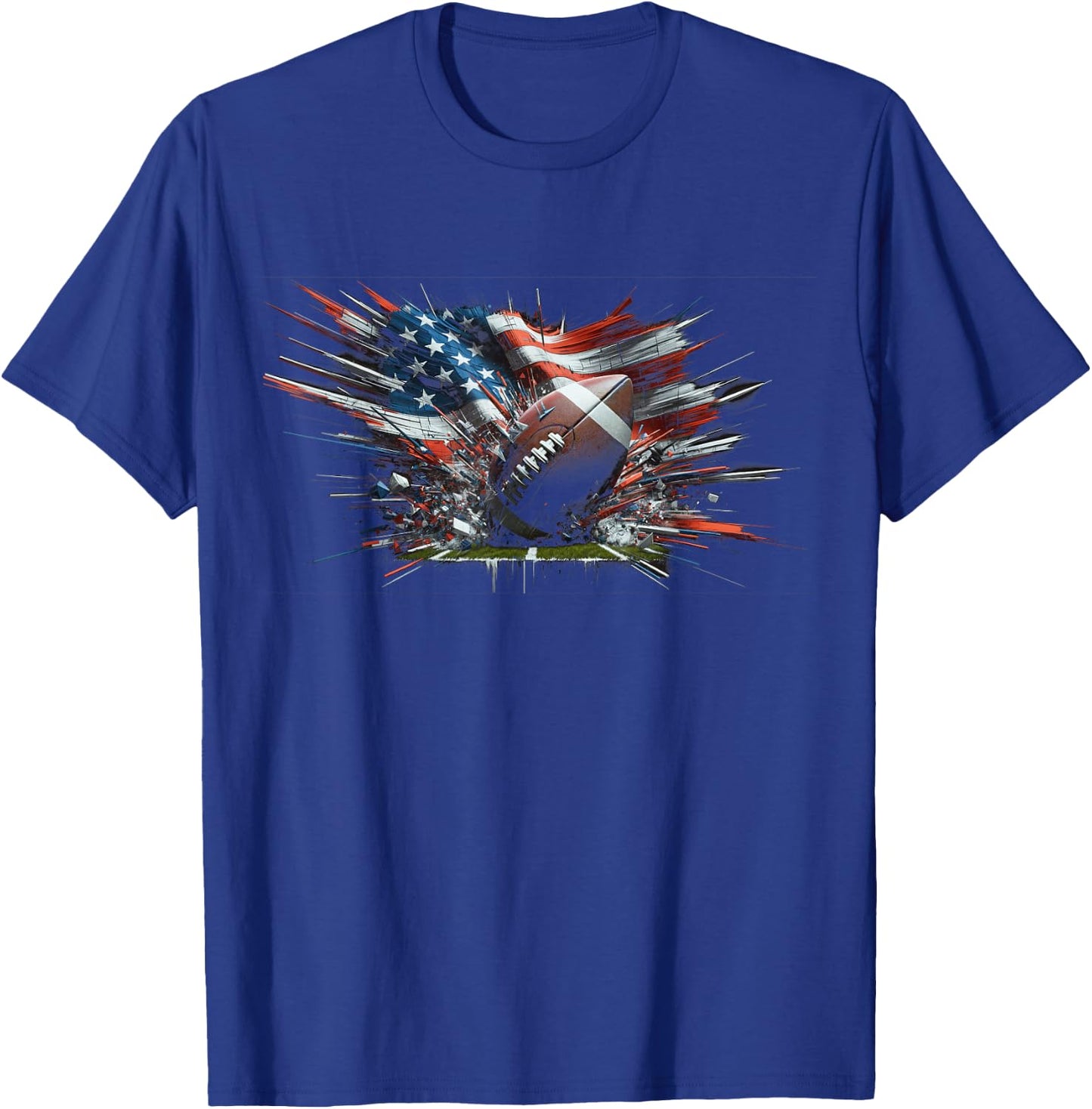 American football 4th Of July Men USA American Flag Boys T-Shirt - T-Shirt | Royal