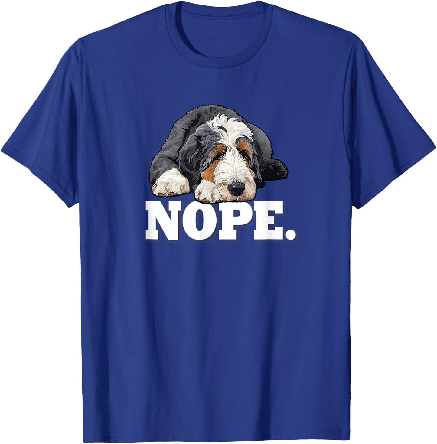 & Cute Pet Sleep Nap NOPE Bernedoodle Dog Lover T-Shirt - T-Shirt | Royal