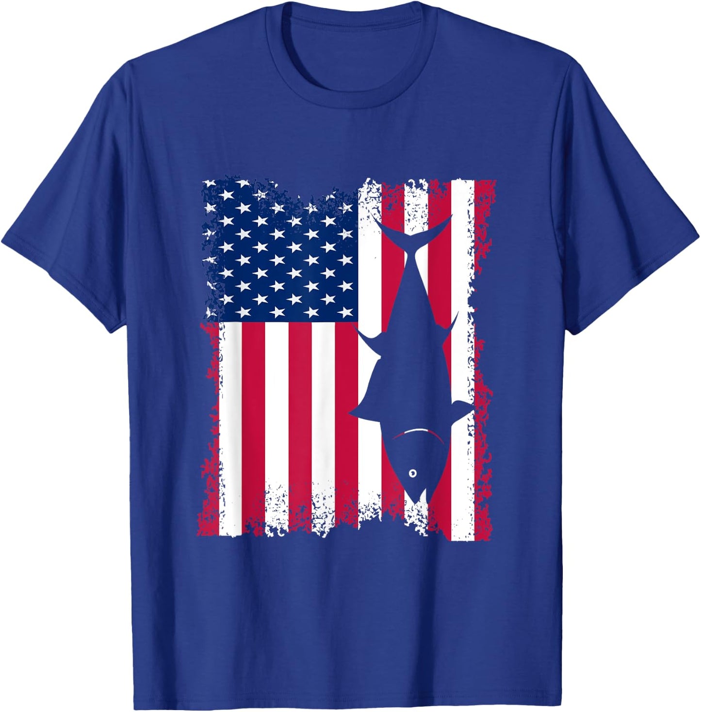 Vintage Love Yellowfin Tuna Vintage US Flag Bluefin Tuna T-Shirt - T-Shirt | Royal
