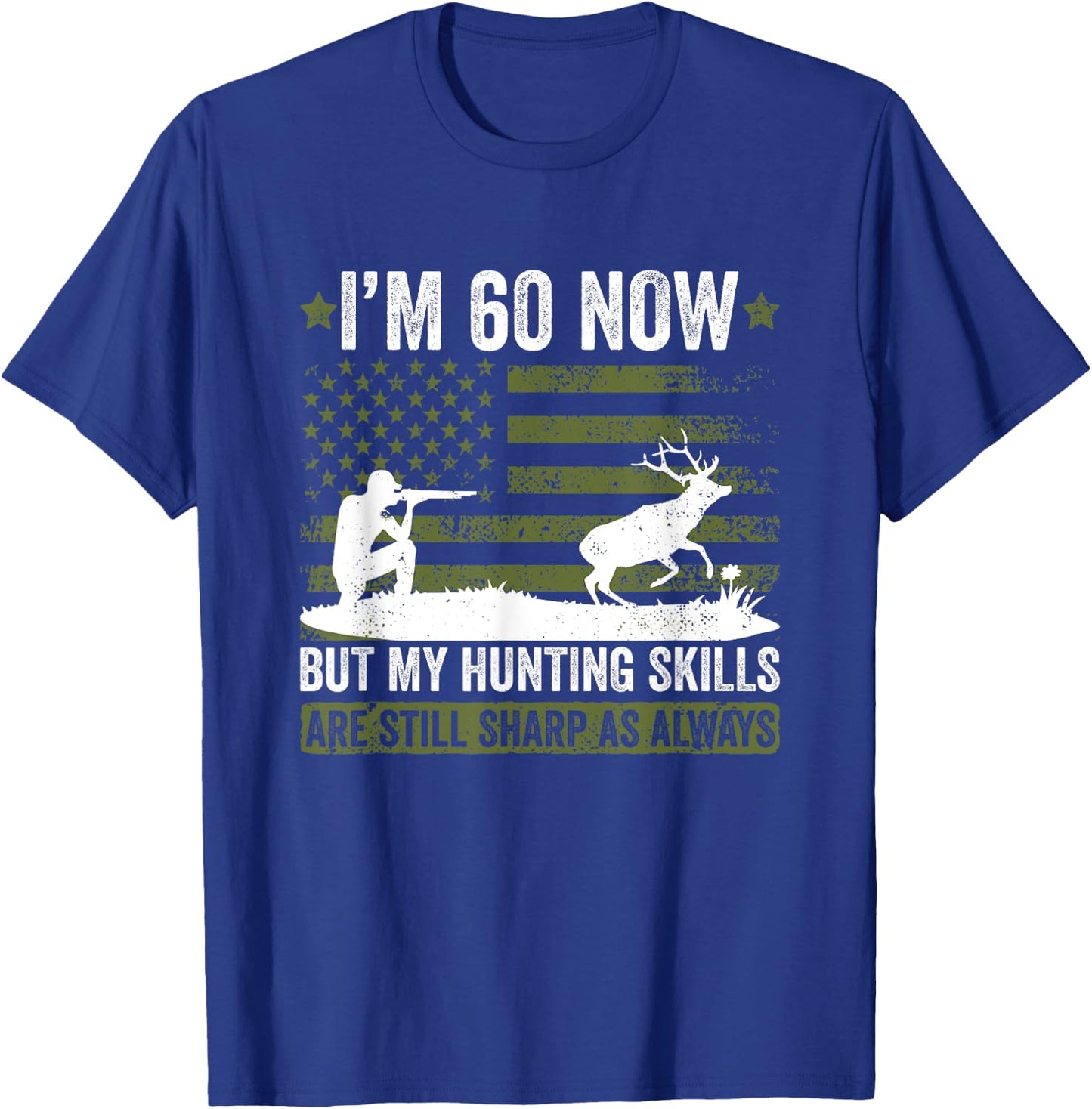 Hunter birthday 60 years old hunter 60th birthday hunting T-Shirt - T-Shirt | Royal