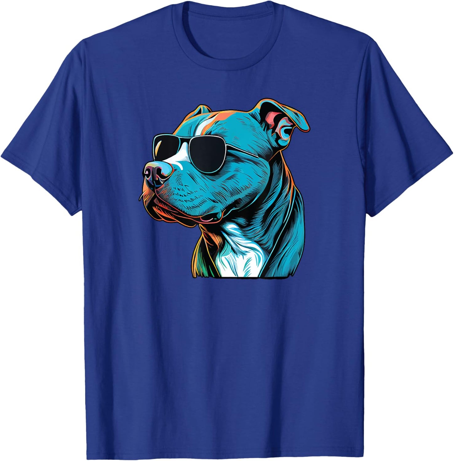 Dad Mom Cool Dog Sunglasses - Pitbull Men Women T-Shirt - T-Shirt | Royal