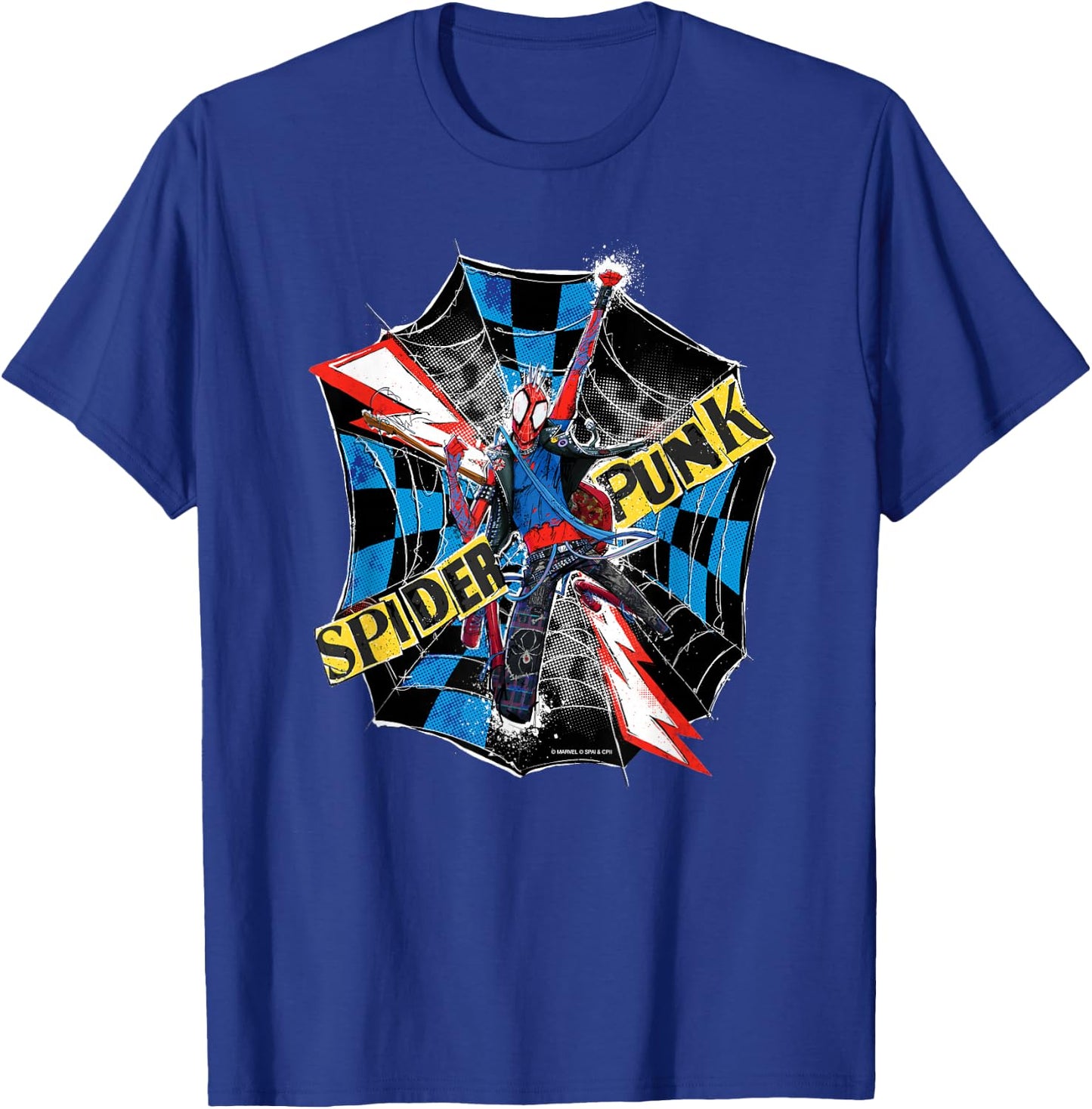 Marvel Spider-Man: Across the Spider-Verse Spider-Punk Web T-Shirt - T-Shirt | Royal