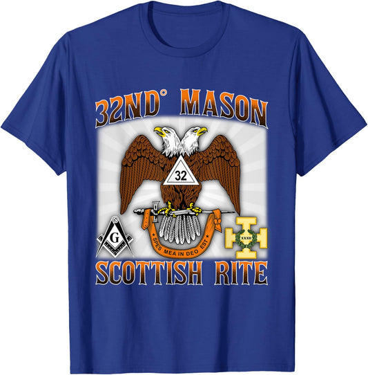 Scottish Rite Mason 32nd Masonic 32 AASR WD Valley Old Style T-Shirt - T-Shirt | Royal