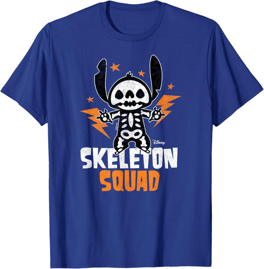 Lilo And Stitch - Skeleton Squad T-Shirt - T-Shirt | Royal