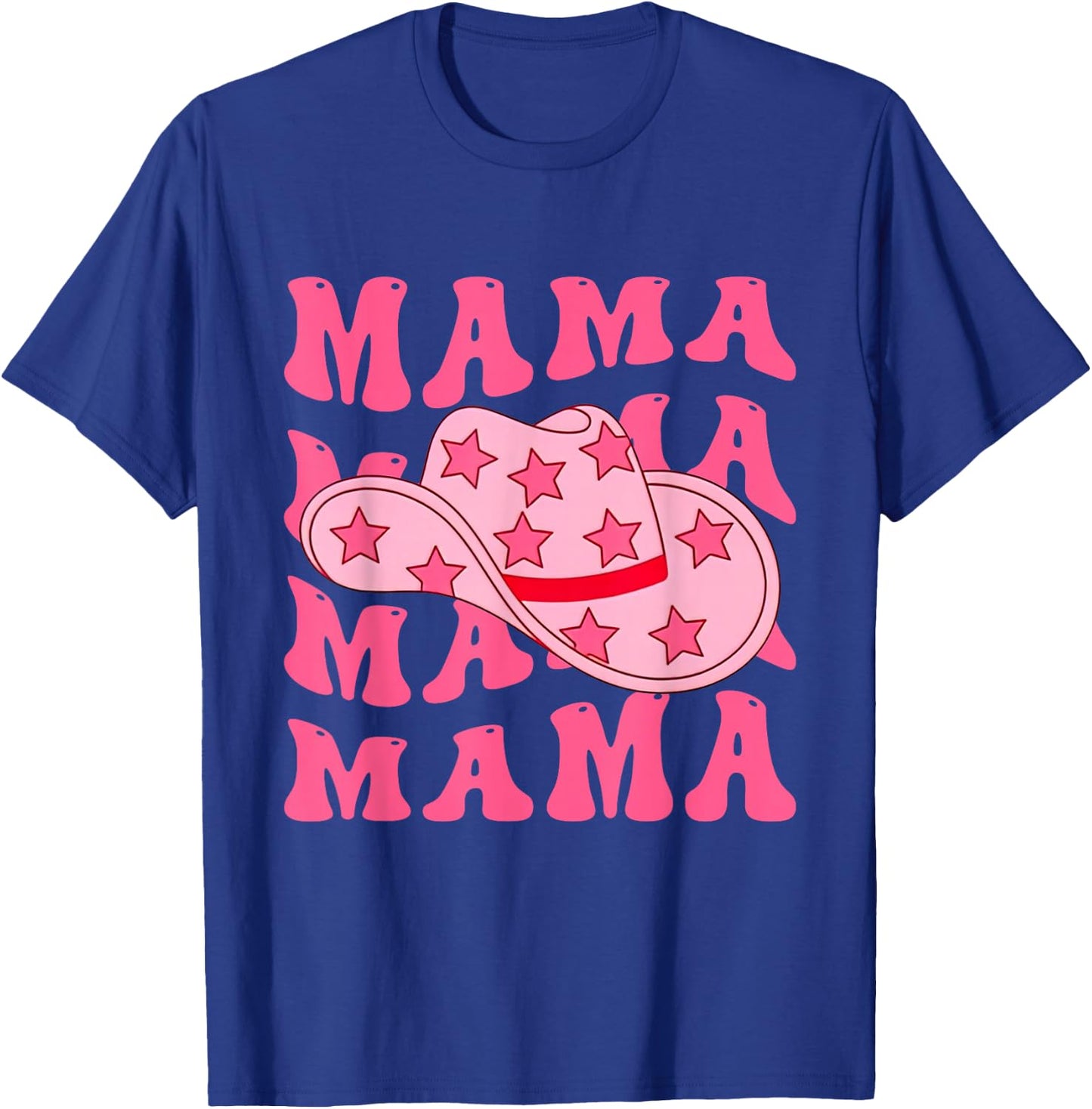 Pink Cowboy Hat Western Cowgirl Mama Groovy Country Mom T-Shirt - T-Shirt | Royal