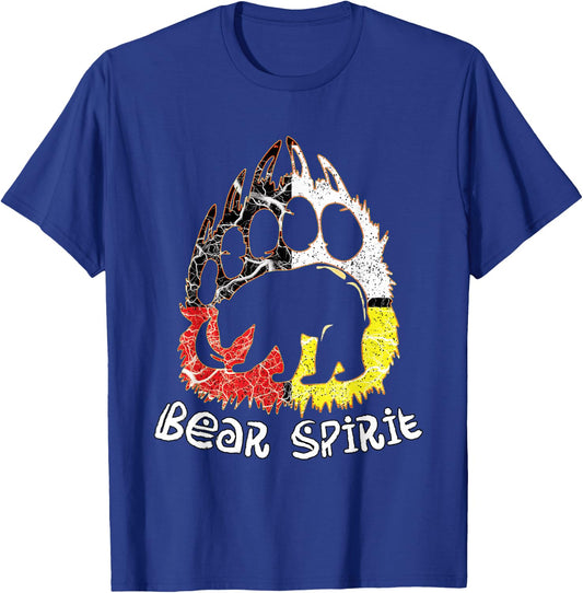 Native American Bear Spirit, Bear Paw T-Shirt - T-Shirt | Royal
