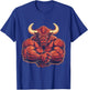 Bull, Muscular, Swole, Weightlifting, Workout, Strong, Bull T-Shirt - T-Shirt | Royal