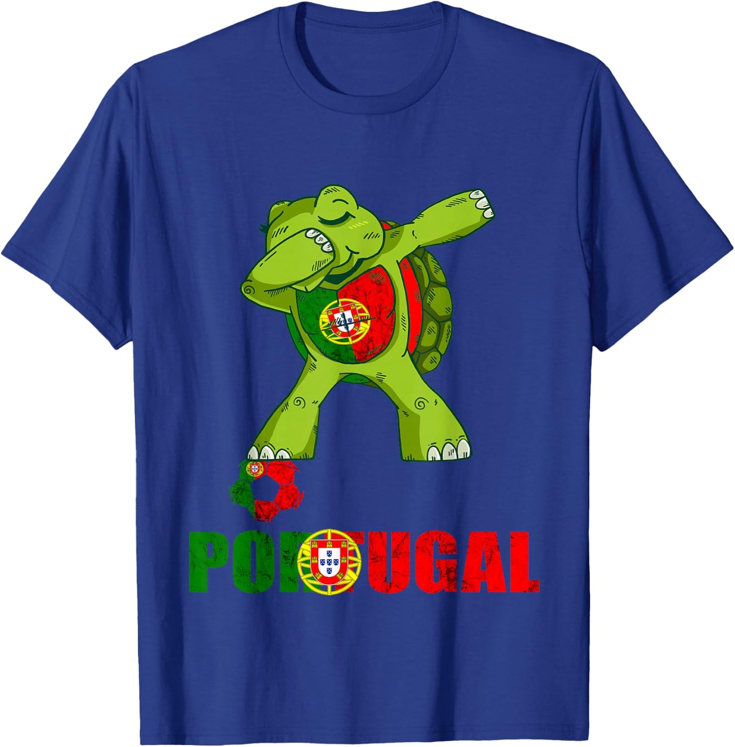 Dabbing Turtle Portugal Soccer Portuguese Roots Portugal T-Shirt - T-Shirt | Royal
