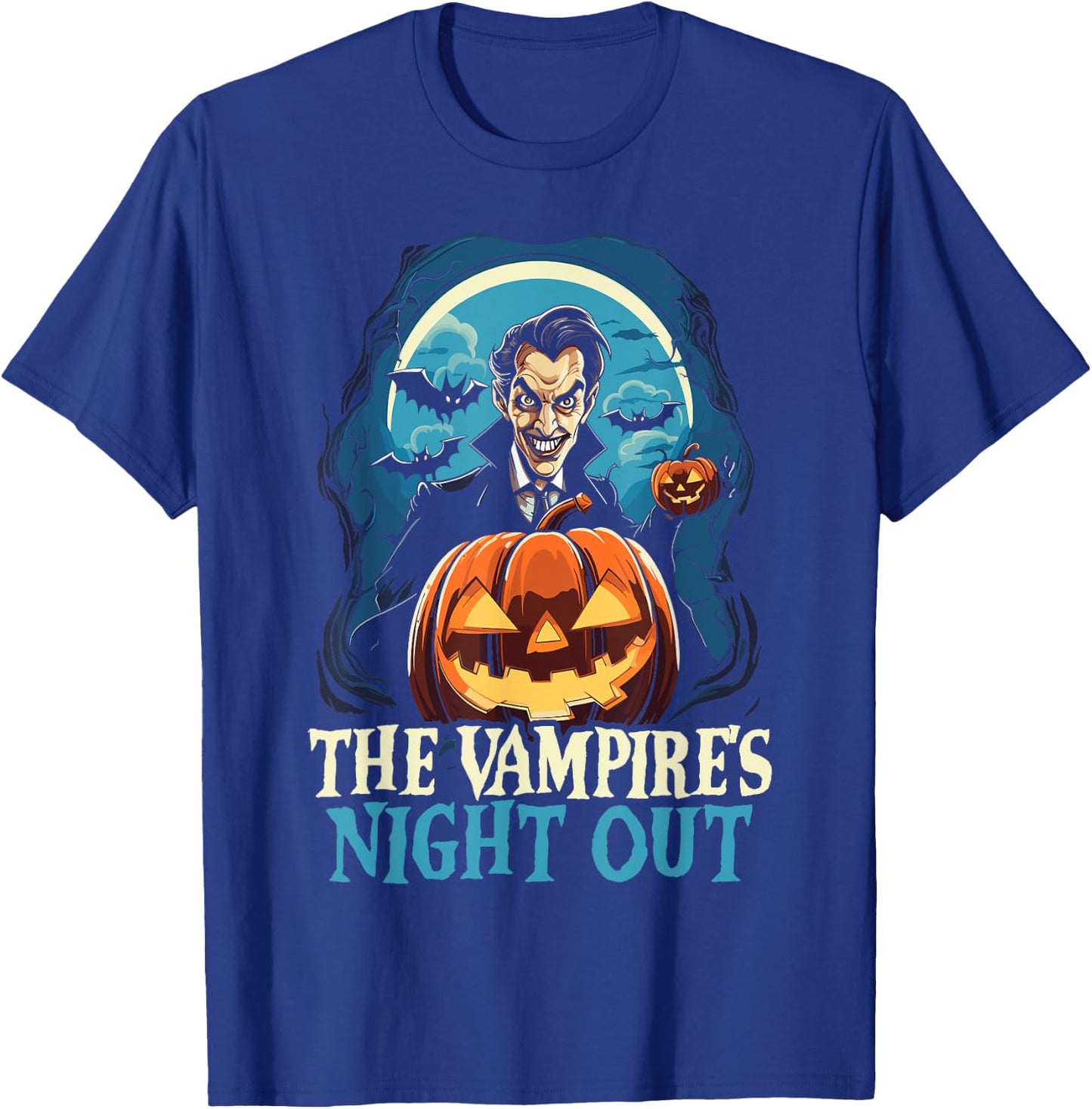 Dracula Halloween Scary Trick Or Treat Spooky Vampire T-Shirt - T-Shirt | Royal