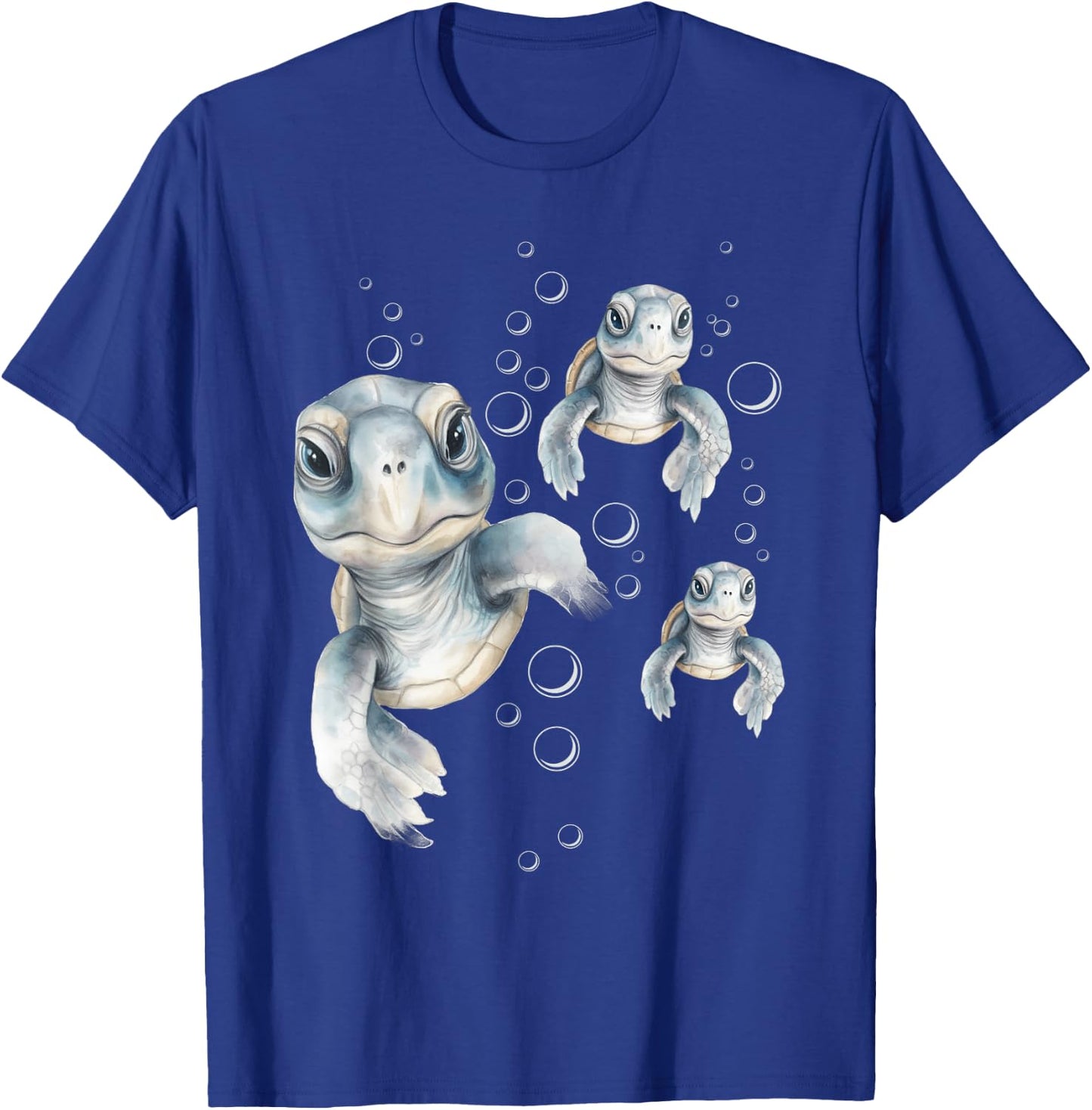 Colorful Swimming Turtles - Summer Vacation Sea Animal Lover Men Women Girls Kids T-Shirt - T-Shirt | Royal