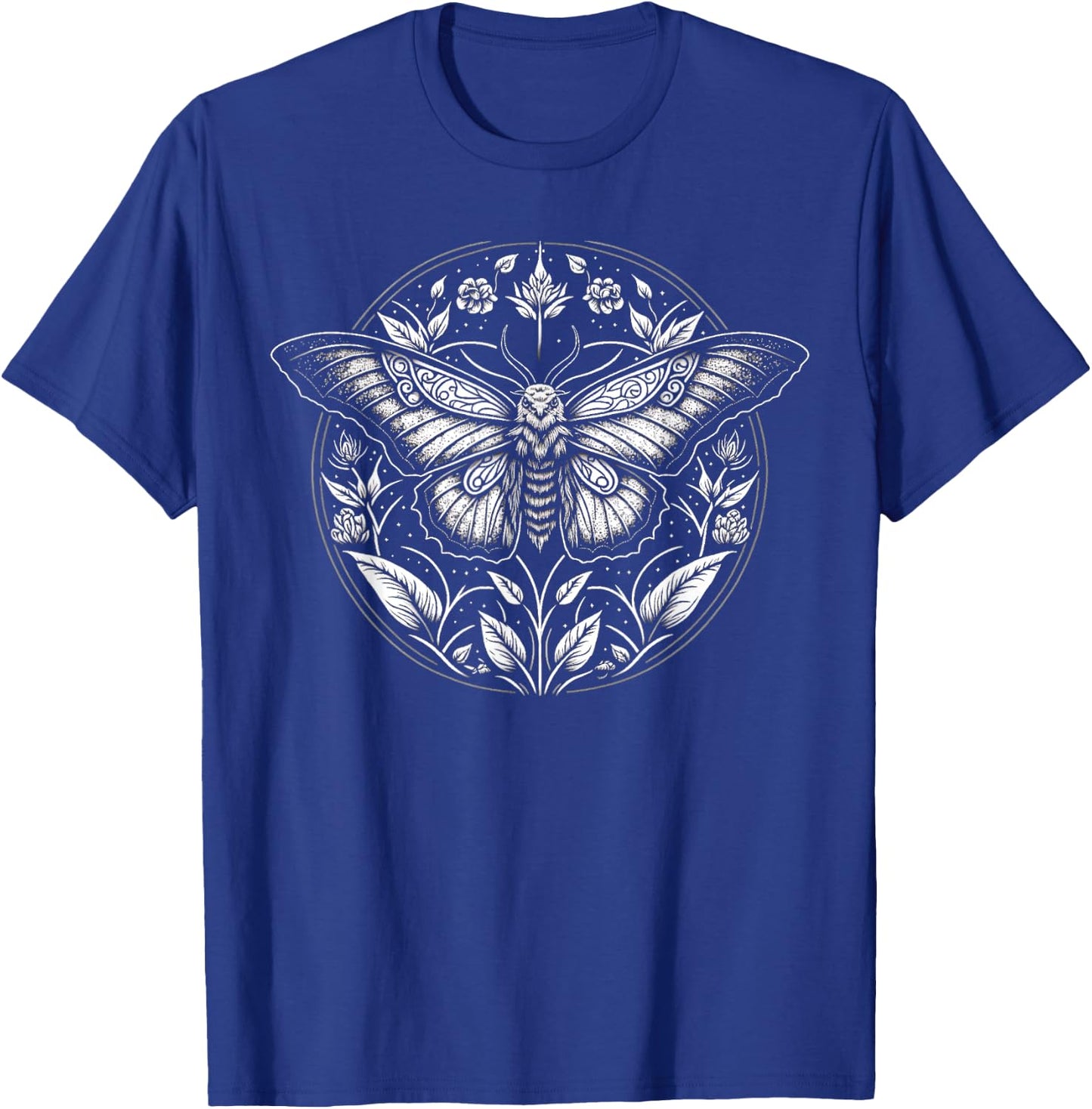 Last Gasp Graphics Moth Lepidoptera Heterocera Folkloric Wiccan Nature Goth T-Shirt - T-Shirt | Royal