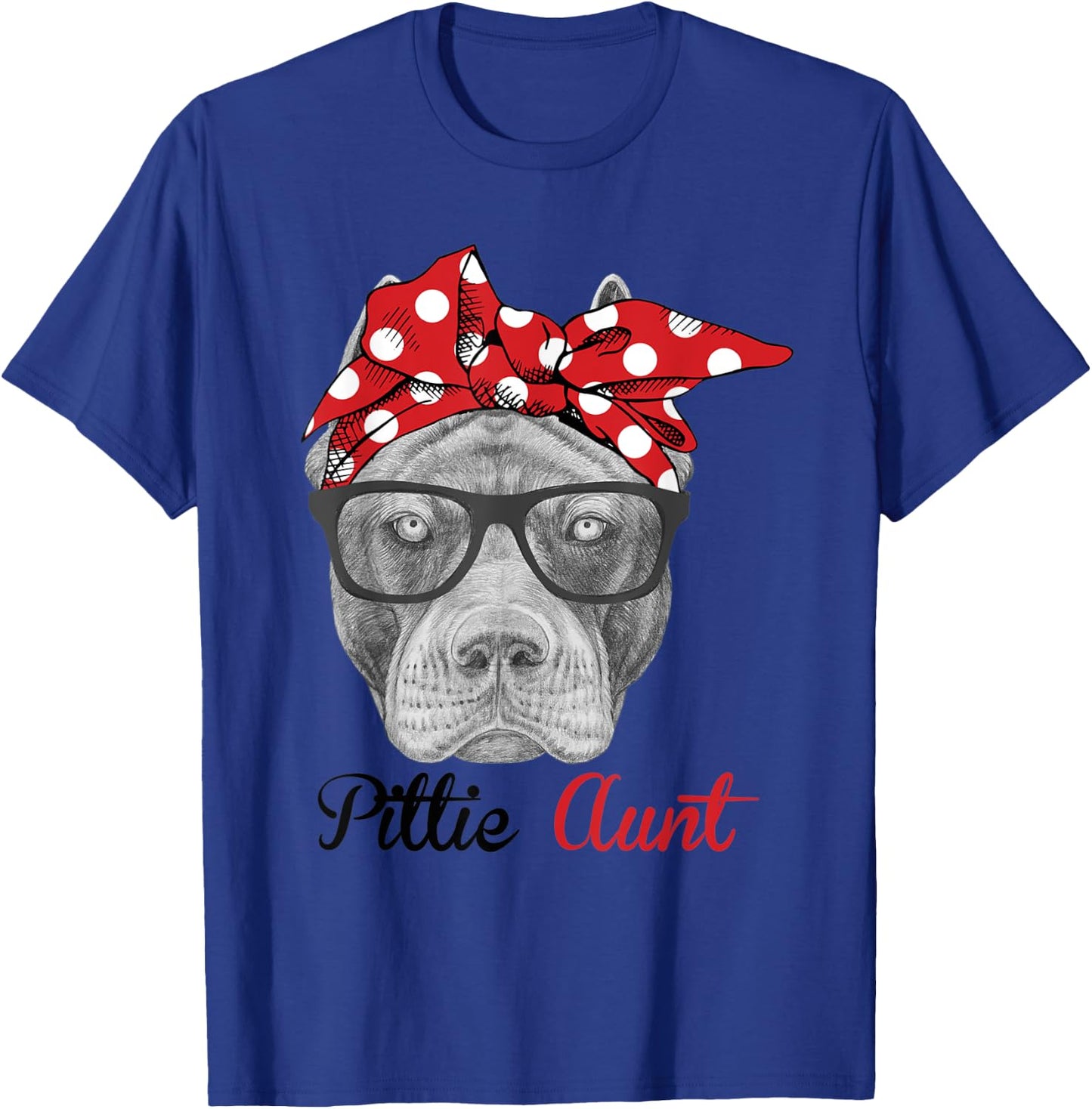 Funny Pittie Aunt Auntie Pitbull Dog Lovers Men Women Kids T-Shirt - T-Shirt | Royal