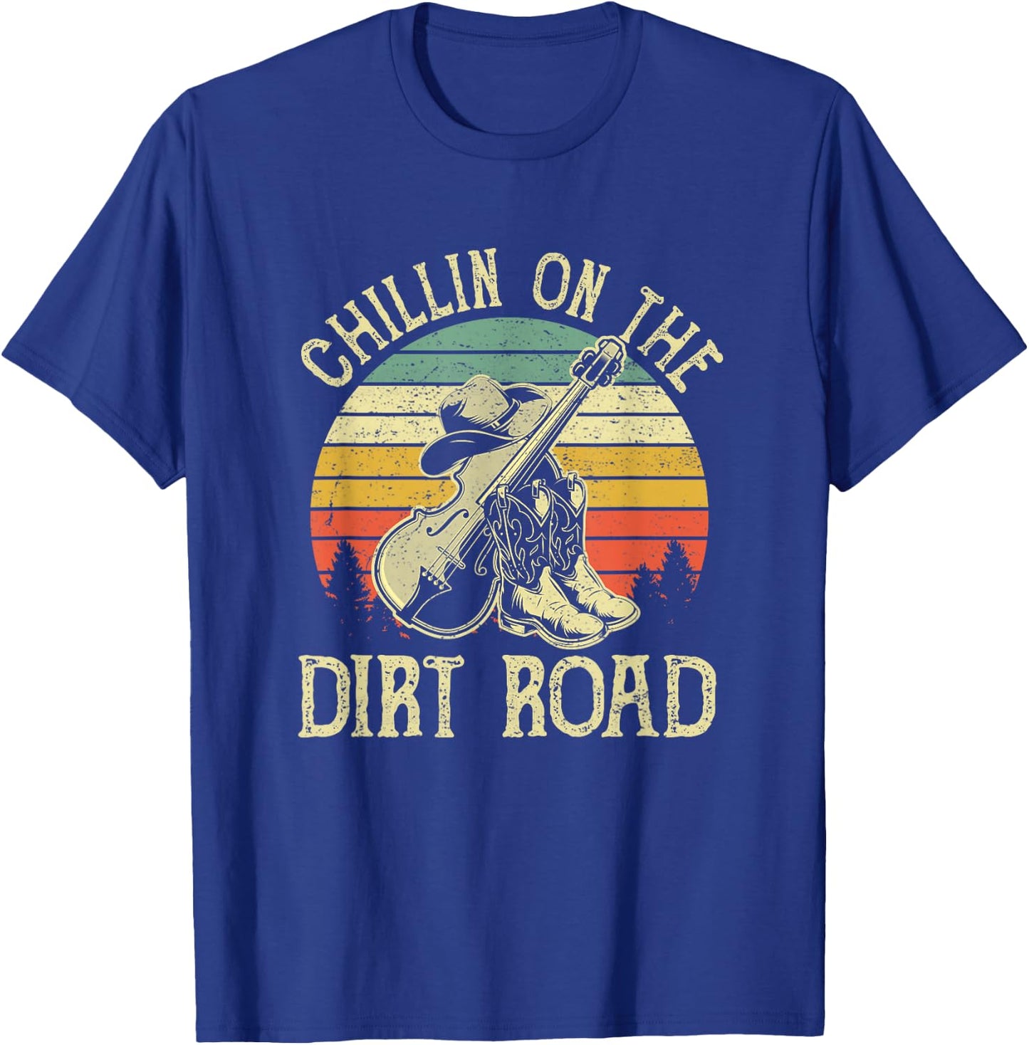 Chillin On The Dirt Road Western Life Rodeo Country Music T-Shirt - T-Shirt | Royal