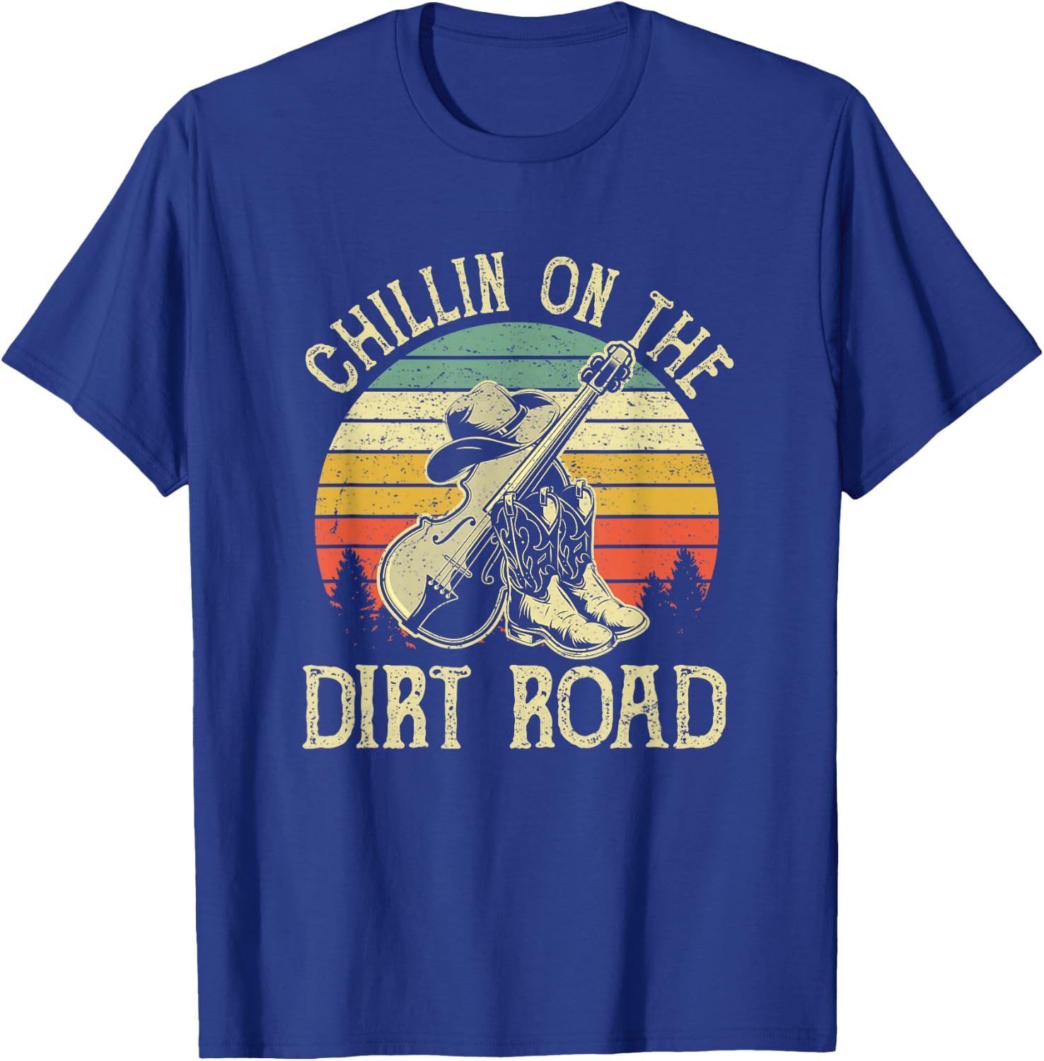 Chillin On The Dirt Road Western Life Rodeo Country Music T-Shirt - T-Shirt | Royal