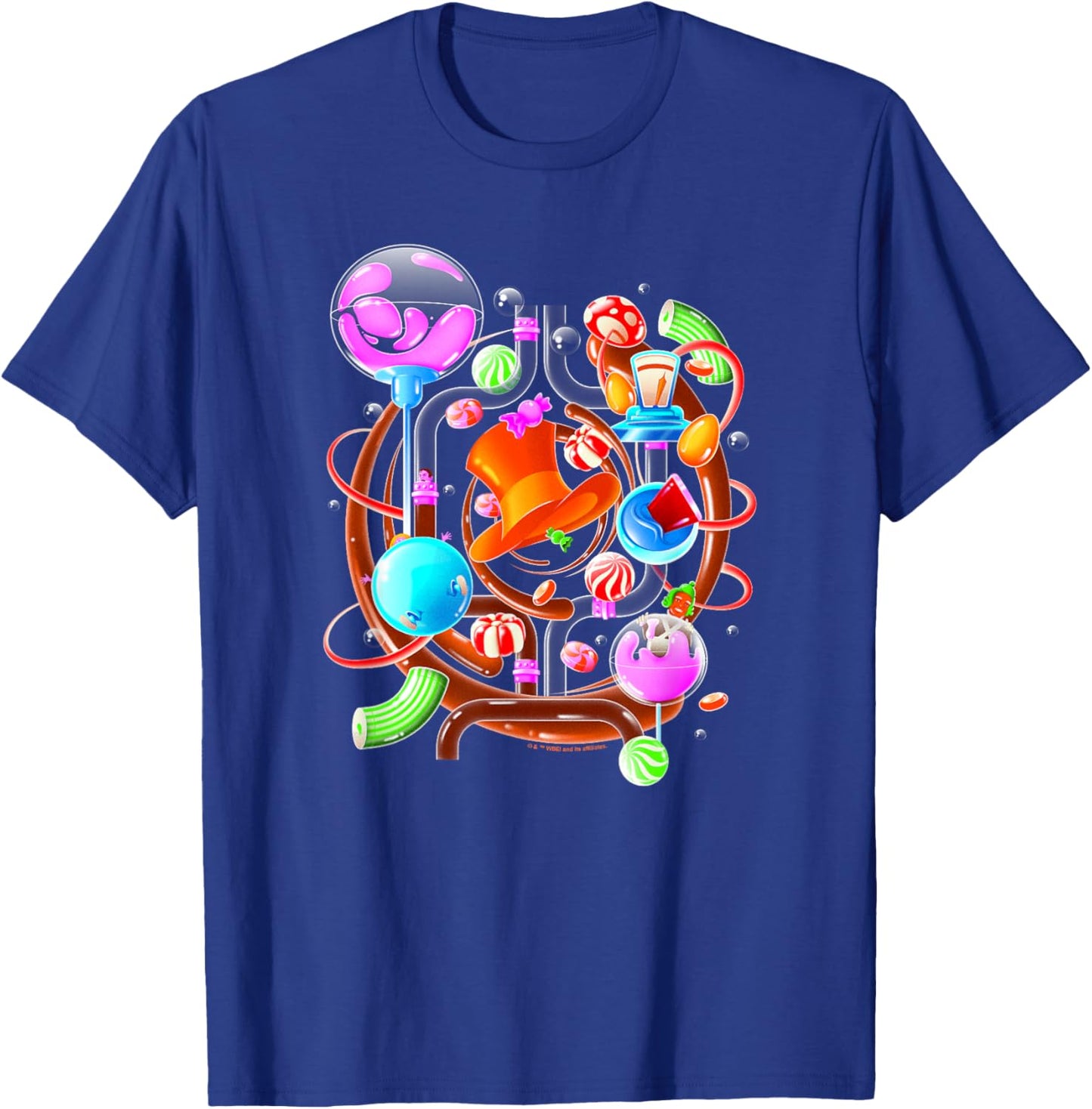 WB100 Willy Wonka And The Chocolate Factory Candy Factory T-Shirt - T-Shirt | Royal