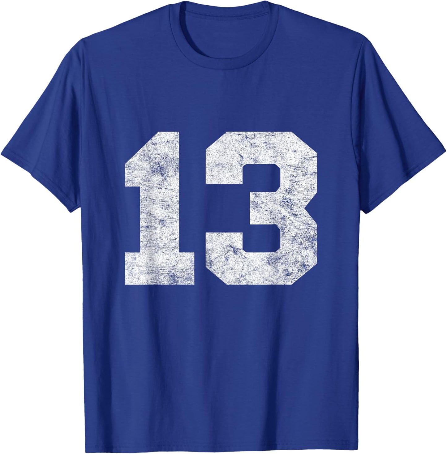 Vintage Lucky Number 13 Birthday Sports Player Team Athlete T-Shirt - T-Shirt | Royal