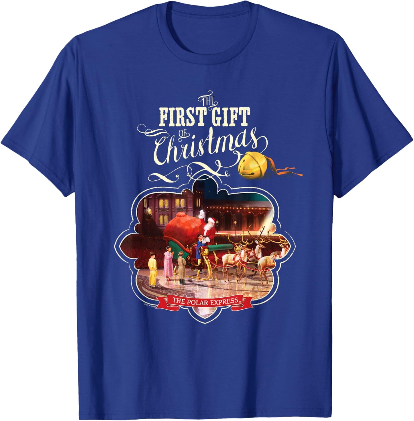 The Polar Express Giving The First Gift Of Christmas T-Shirt - T-Shirt | Royal