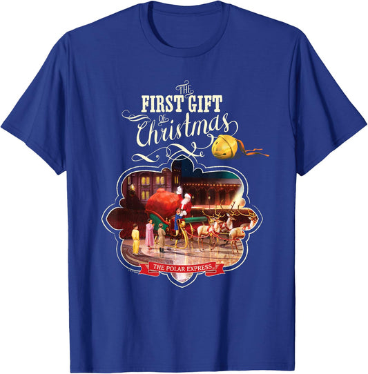 The Polar Express Giving The First Gift Of Christmas T-Shirt - T-Shirt | Royal