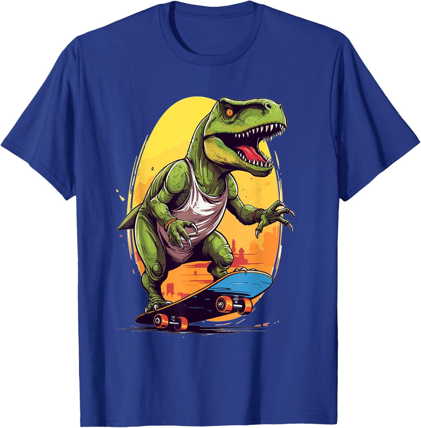 T-Rex Skater - Skateboard Skateboarder Skateboarding T-Shirt - T-Shirt | Royal
