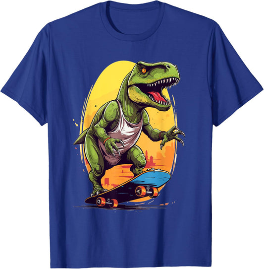T-Rex Skater - Skateboard Skateboarder Skateboarding T-Shirt - T-Shirt | Royal