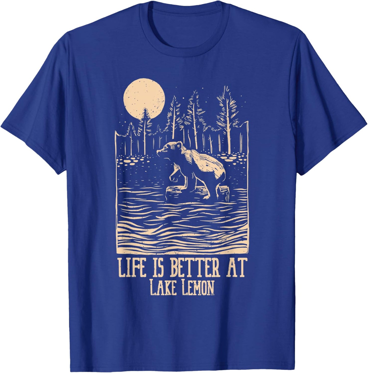 Life Is Better At Lake Lemon Kayaking And Pontooning T-Shirt - T-Shirt | Royal