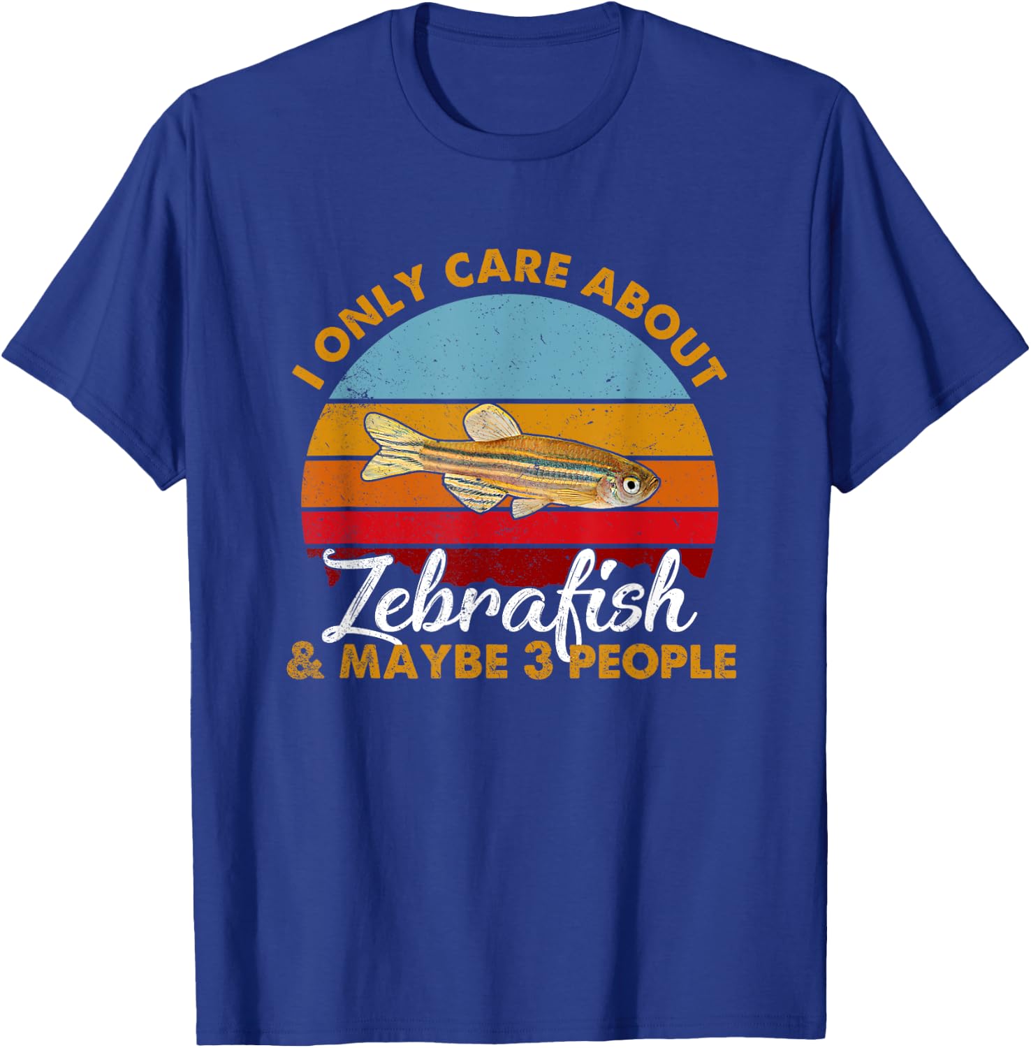 Retro Style Sunset Zebrafish T-Shirt - T-Shirt | Royal