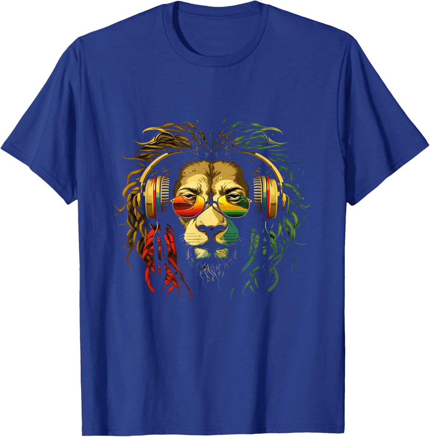 Rasta Reggae Lion Of Judah Jamaican Pride Rastafarian Lion T-Shirt - T-Shirt | Royal