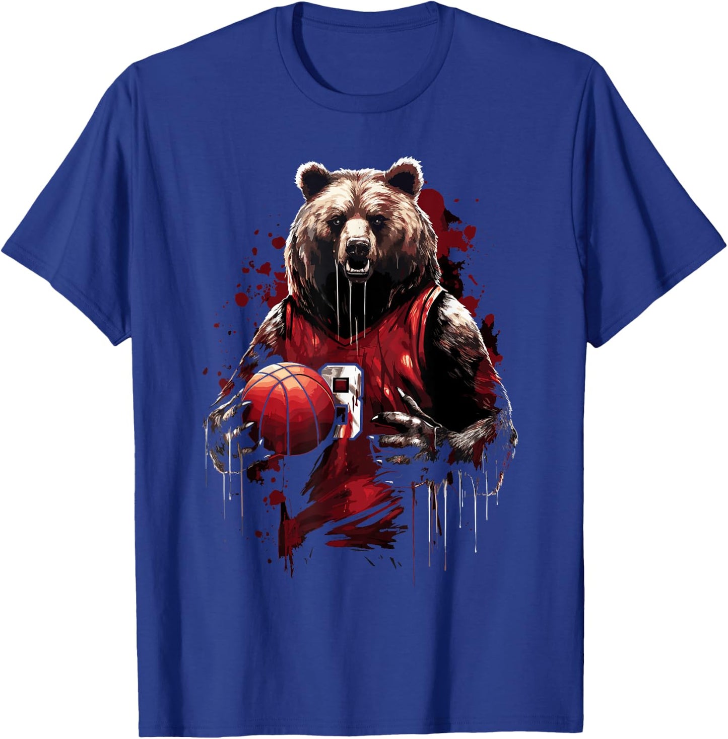 Cute teddy bear playing basketball Sport Women Kids T-Shirt - T-Shirt | Royal