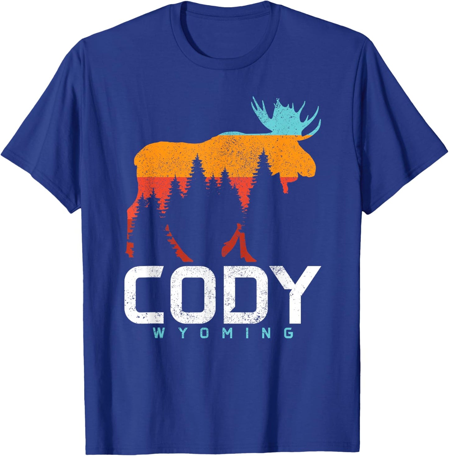 Cody Wyoming Vintage Retro Pride Souvenir Moose Nature T-Shirt - T-Shirt | Royal