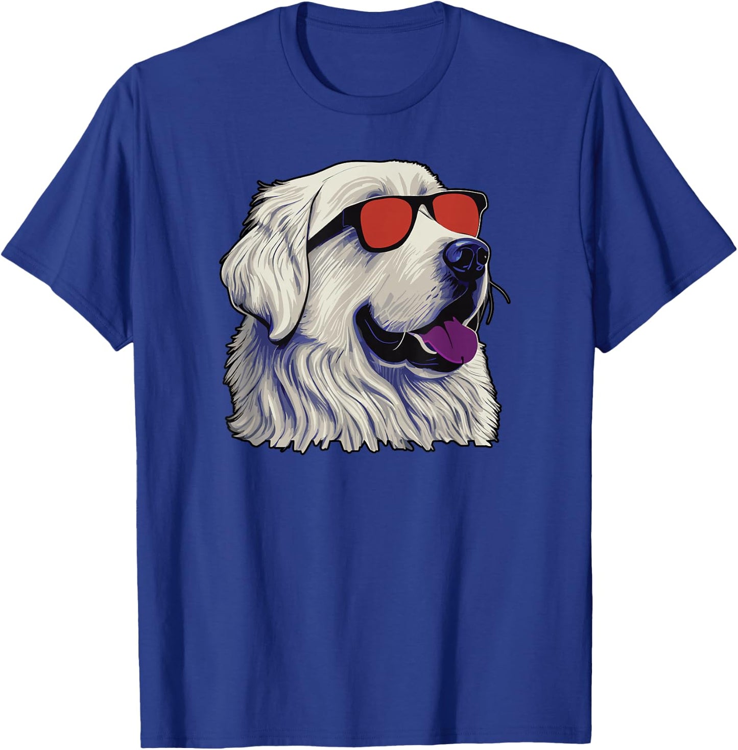 Dad Mom Cool Dog Sunglasses - Great Pyrenees T-Shirt - T-Shirt | Royal