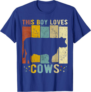 This Boy Loves Cows Boys Cow T-Shirt - T-Shirt | Royal