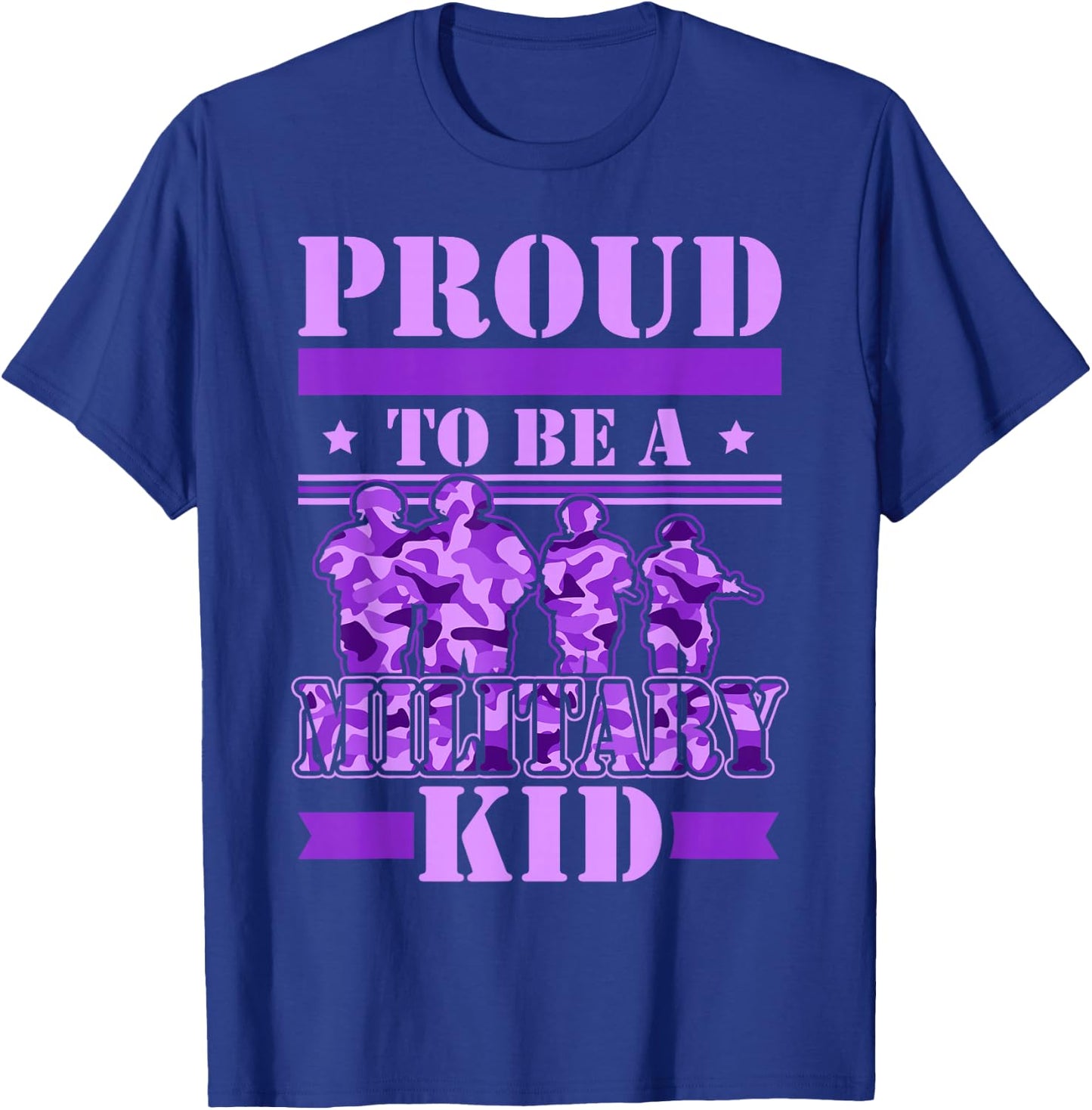 Proud To Be A Military Kid Military Child Month Kids T-Shirt - T-Shirt | Royal
