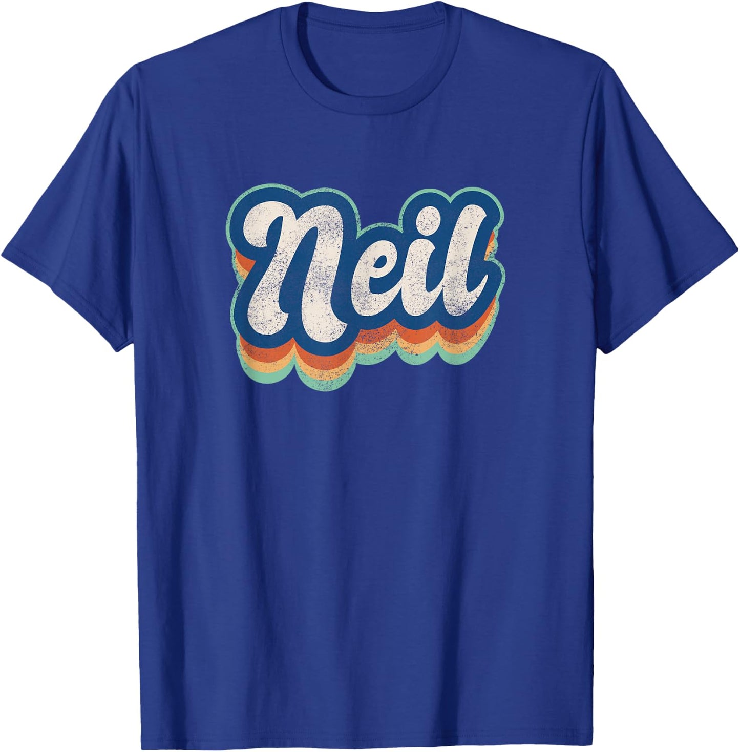 Neil First Name Boy Vintage Style 70s 80s Personalized T-Shirt - T-Shirt | Royal