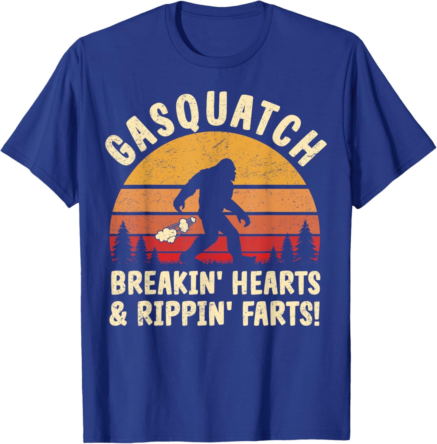 Farting Bigfoot Breaking Hearts And Ripping Farts Sasquatch T-Shirt - T-Shirt | Royal