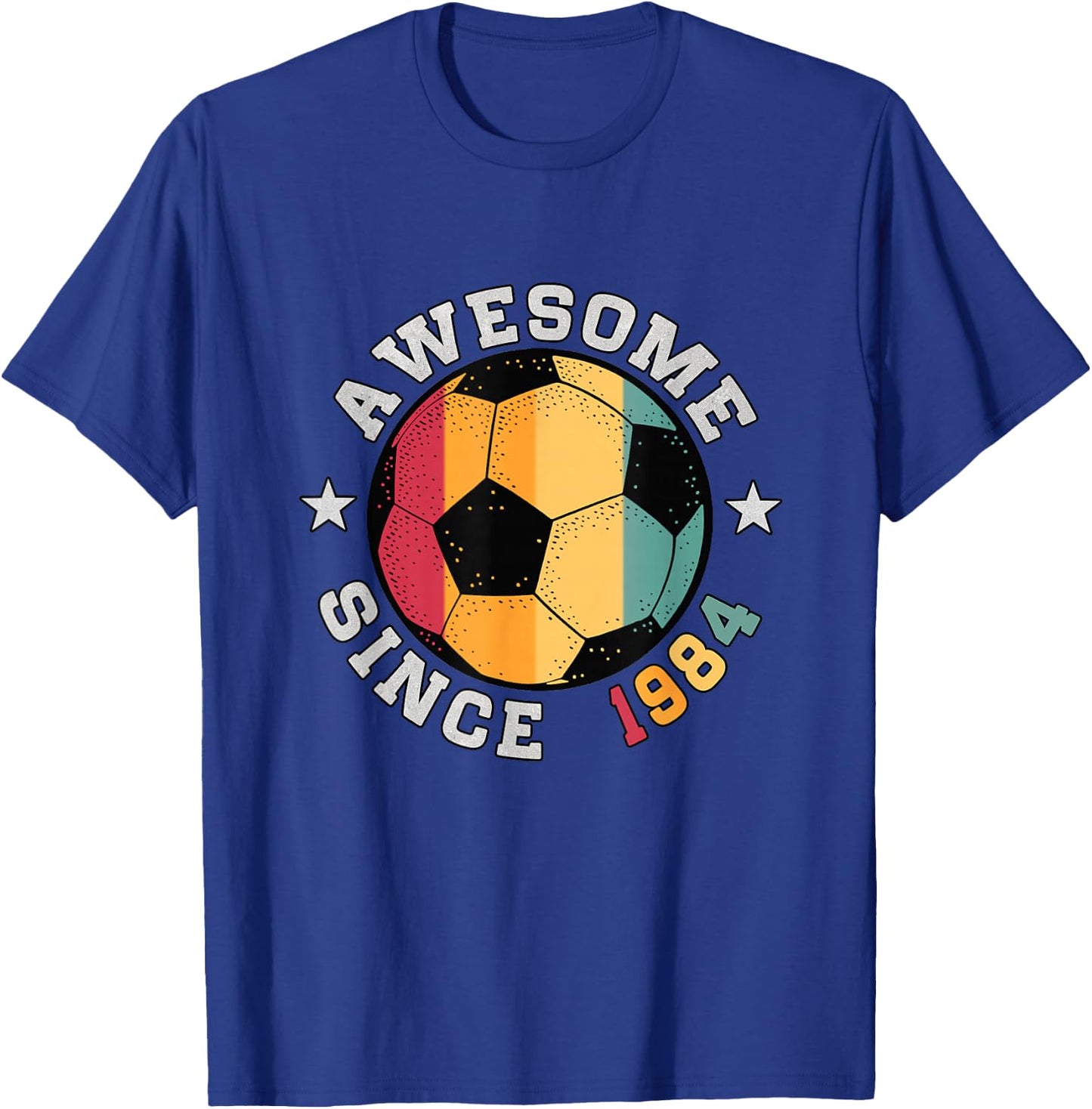 Birthday Soccer Player 41 year Old Awesome Since 1984 Soccer T-Shirt - T-Shirt | Royal