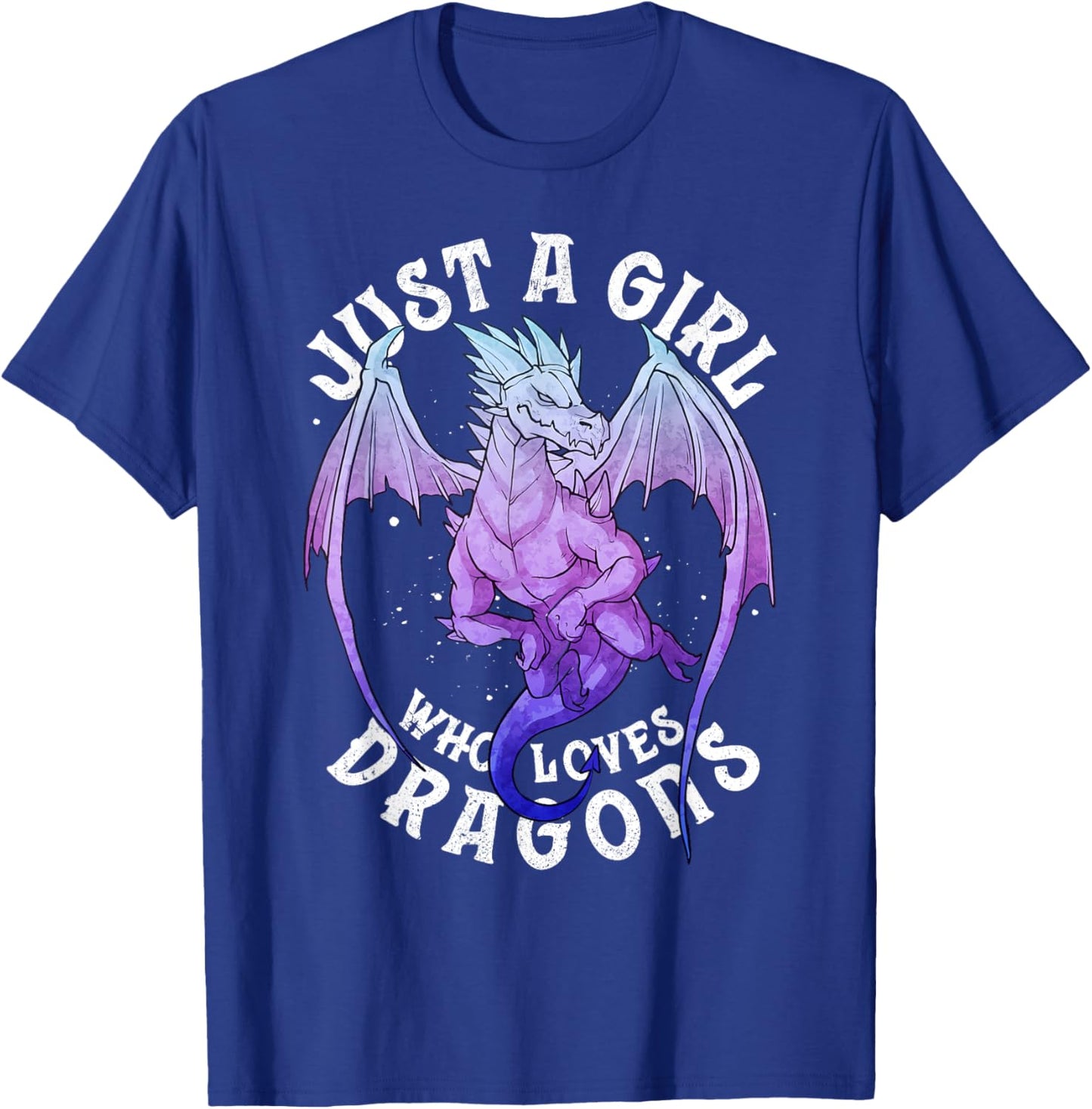 Just a Girl Who Loves Dragons Cute Dragon Women Girl T-Shirt - T-Shirt | Royal
