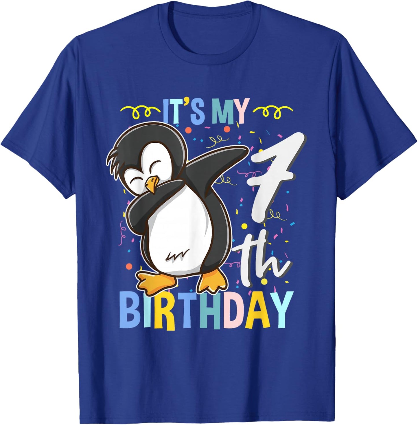 Its My 7th Birthday Dabbing Penguin T-Shirt - T-Shirt | Royal