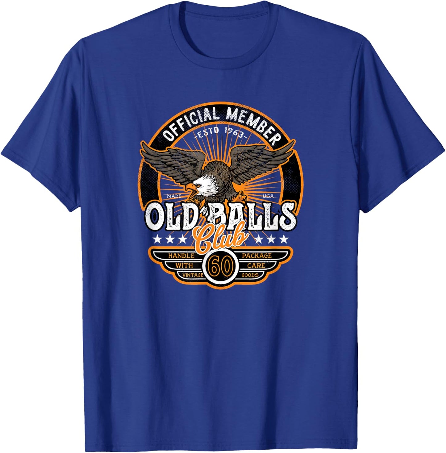 60th Birthday Vintage 1963 Old Balls Club 60 's 60th T-Shirt - T-Shirt | Royal